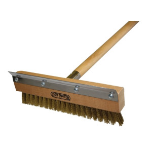 Classic Pizza Oven Brush - Brass Bristles/Stainless Steel Scraper Blade
