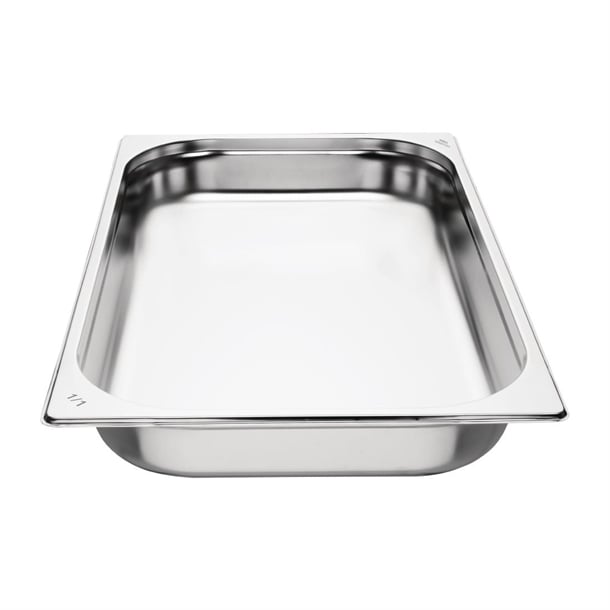 Nisbets Essentials Stainless Steel 1/1 Gastronorm Tray 65mm (Pack 3)