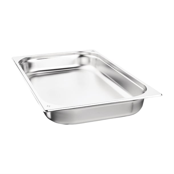 Nisbets Essentials Stainless Steel 1/1 Gastronorm Tray 65mm (Pack 3)
