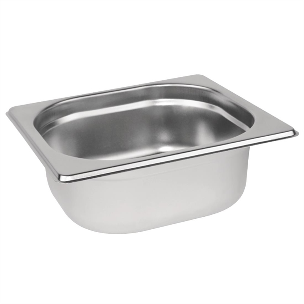 Vogue Stainless Steel 1/6 Gastronorm Tray 65mm Vogue Stainless Steel 1/6 Gastronorm Tray 65mm