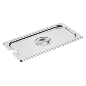Vogue St/St GN Notched Lid - 1/3
