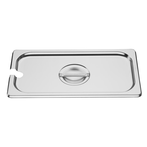 Vogue St/St GN Notched Lid - 1/3