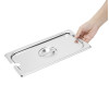 Vogue St/St GN Notched Lid - 1/3