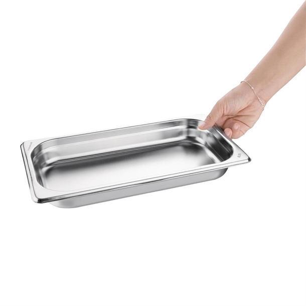 Vogue Stainless Steel 1/3 Gastronorm Tray 40mm Vogue Stainless Steel 1/3 Gastronorm Tray 40mm
