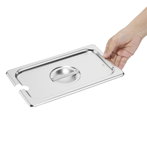 Vogue St/St GN Notched Lid - 1/4