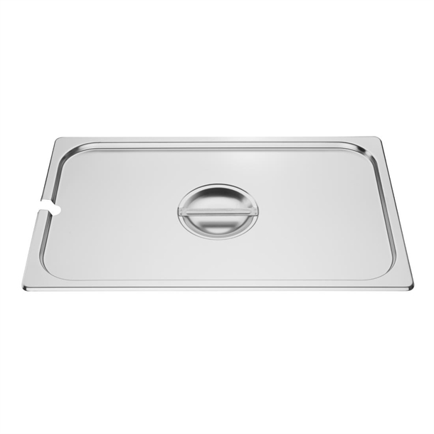 Vogue St/St GN Notched Lid - 1/1