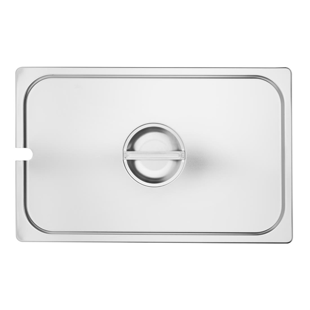 Vogue St/St GN Notched Lid - 1/1
