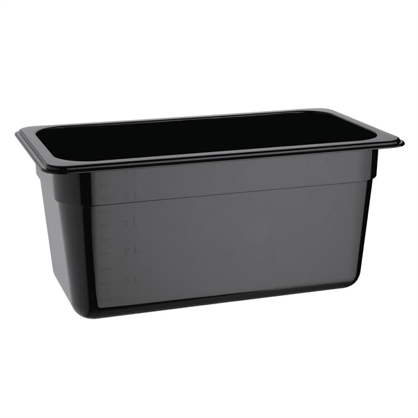 Vogue Black Polycarbonate - GN 1/3 150mm Vogue Black Polycarbonate - GN 1/3 150mm