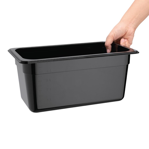 Vogue Black Polycarbonate - GN 1/3 150mm Vogue Black Polycarbonate - GN 1/3 150mm