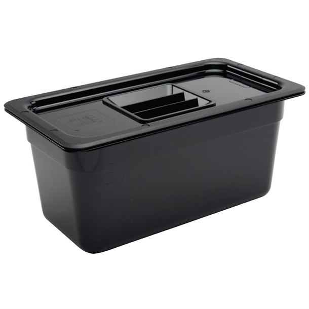 Vogue Black Polycarbonate - GN 1/3 150mm Vogue Black Polycarbonate - GN 1/3 150mm