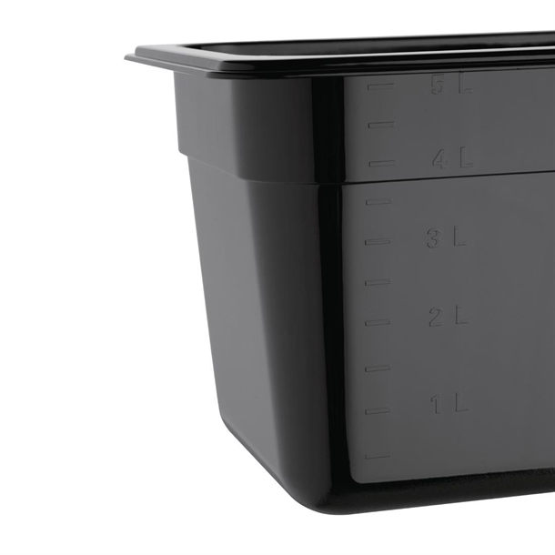 Vogue Black Polycarbonate - GN 1/3 150mm Vogue Black Polycarbonate - GN 1/3 150mm