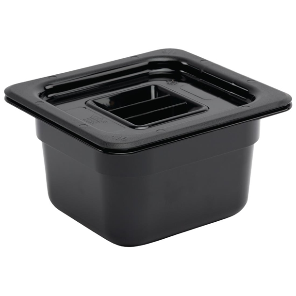 Vogue Black Polycarbonate - GN 1/6 100mm Vogue Black Polycarbonate - GN 1/6 100mm