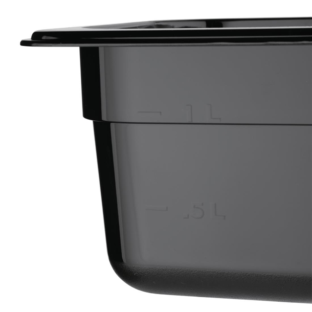 Vogue Black Polycarbonate - GN 1/6 100mm Vogue Black Polycarbonate - GN 1/6 100mm