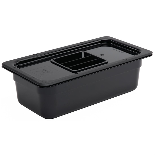 Vogue Black Polycarbonate - GN 1/3 100mm