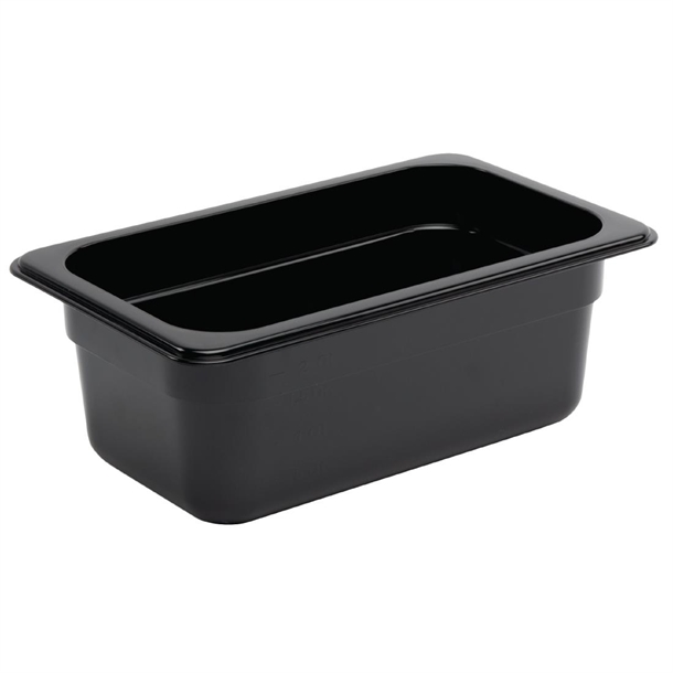 Vogue Black Polycarbonate - GN 1/4 100mm Vogue Black Polycarbonate - GN 1/4 100mm