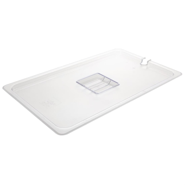 Vogue Clear Polycarbonate 1/1 Gastronorm Lid Notched