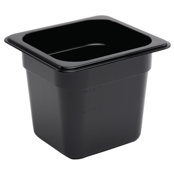 Vogue Black Polycarbonate - GN 1/6 150mm Vogue Black Polycarbonate - GN 1/6 150mm