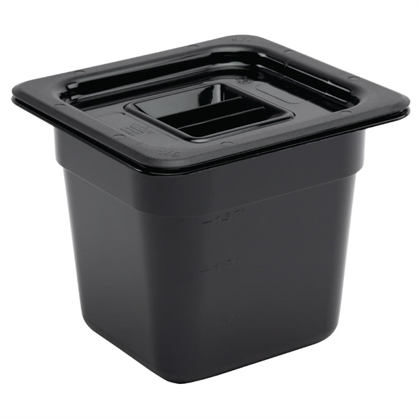 Vogue Black Polycarbonate - GN 1/6 150mm Vogue Black Polycarbonate - GN 1/6 150mm