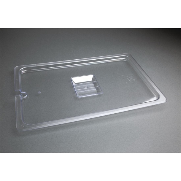Vogue Clear Polycarbonate 1/1 Gastronorm Lid Notched