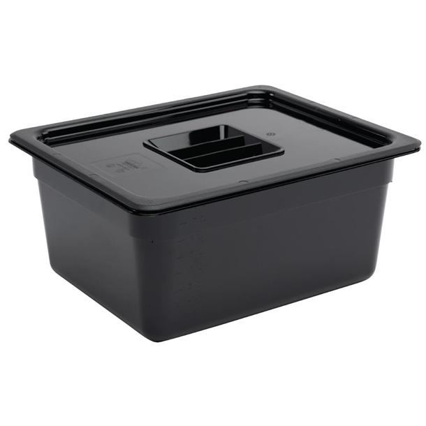Vogue Black Polycarbonate - GN 1/2 150mm