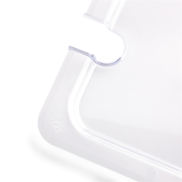 Vogue Clear Polycarbonate 1/2 Gastronorm Lid Notched Vogue Clear Polycarbonate 1/2 Gastronorm Lid Notched