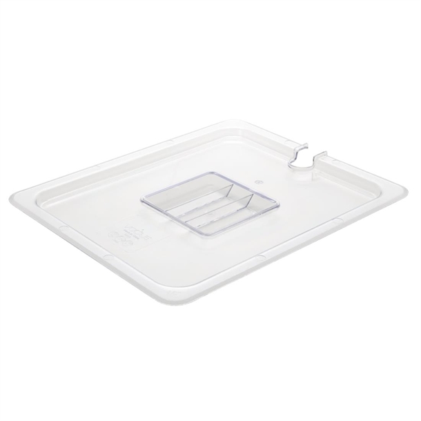 Vogue Clear Polycarbonate 1/2 Gastronorm Lid Notched Vogue Clear Polycarbonate 1/2 Gastronorm Lid Notched