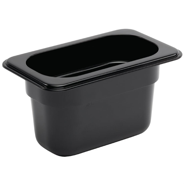 Vogue Black Polycarbonate - GN 1/9 100mm Vogue Black Polycarbonate - GN 1/9 100mm