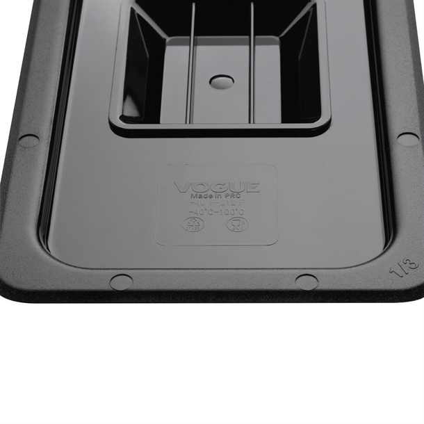 Vogue Black Polycarbonate 1/3 Gastronorm Lid Vogue Black Polycarbonate 1/3 Gastronorm Lid