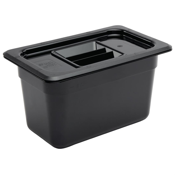 Vogue Black Polycarbonate - GN 1/4 150mm