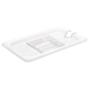 Vogue Clear Polycarbonate 1/4 Gastronorm Lid Notched Vogue Clear Polycarbonate 1/4 Gastronorm Lid Notched