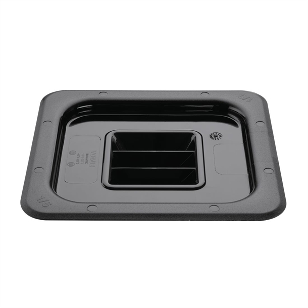 Vogue Black Polycarbonate 1/6 Gastronorm Container Lid Vogue Black Polycarbonate 1/6 Gastronorm Container Lid