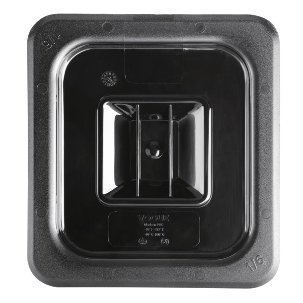 Vogue Black Polycarbonate 1/6 Gastronorm Container Lid Vogue Black Polycarbonate 1/6 Gastronorm Container Lid