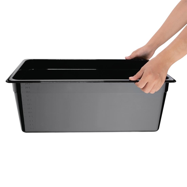 Vogue Black Polycarbonate - GN 1/1 200mm