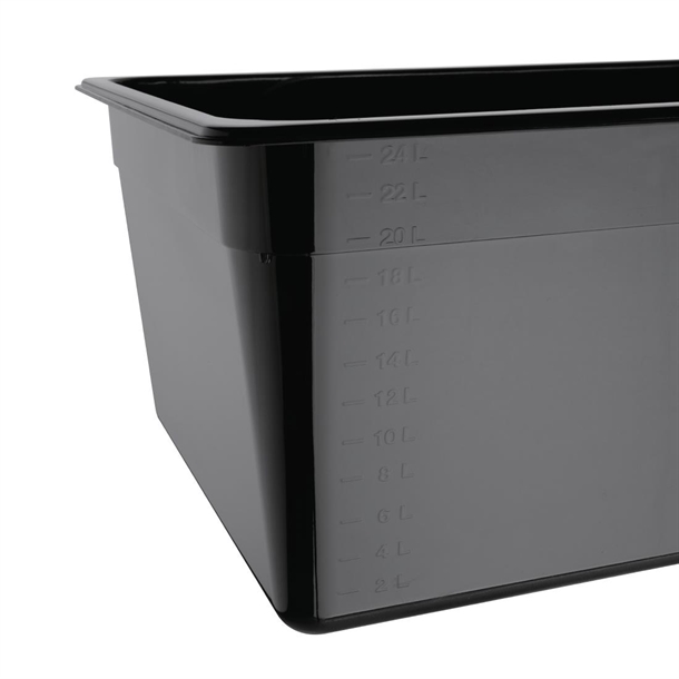Vogue Black Polycarbonate - GN 1/1 200mm