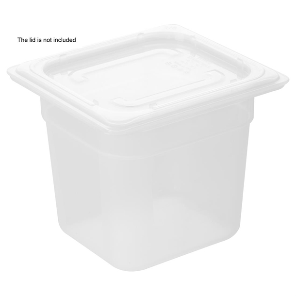 Nisbets Essentials Polypropylene 1/6 GN Container 150mm - 2.2Ltr