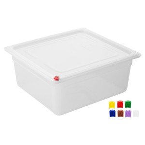 Hygiplas Click PP 2/3 GN 12Ltr Container with Lid & 7 Colour Clips 150mm (4 Pack)