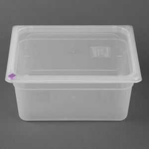 Hygiplas Click PP 1/2 GN Container with Lid & 7 Colour Clips 150mm 8.9Ltr (4 Pack)