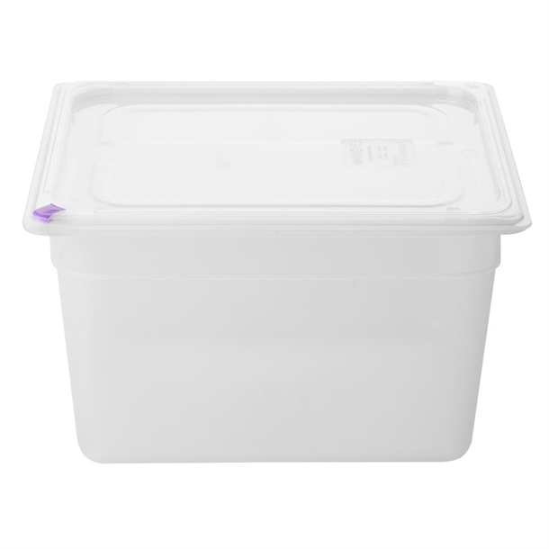 Hygiplas Click PP 1/2 GN Container with Lid & 7 Colour Clips 200mm 11.7Ltr (4 Pack) Hygiplas Click PP 1/2 GN Container with Lid & 7 Colour Clips 200mm 11.7Ltr (4 Pack)