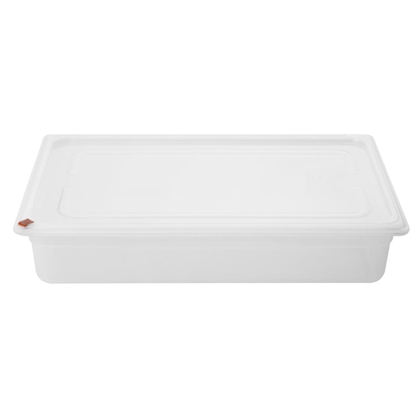 Hygiplas Click PP 1/1 GN Container with Lid & 7 Colour Clips 100mm 13Ltr (2 Pack)