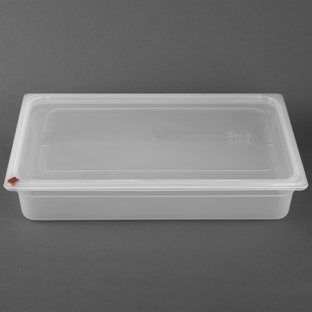 Hygiplas Click PP 1/1 GN Container with Lid & 7 Colour Clips 100mm 13Ltr (2 Pack)