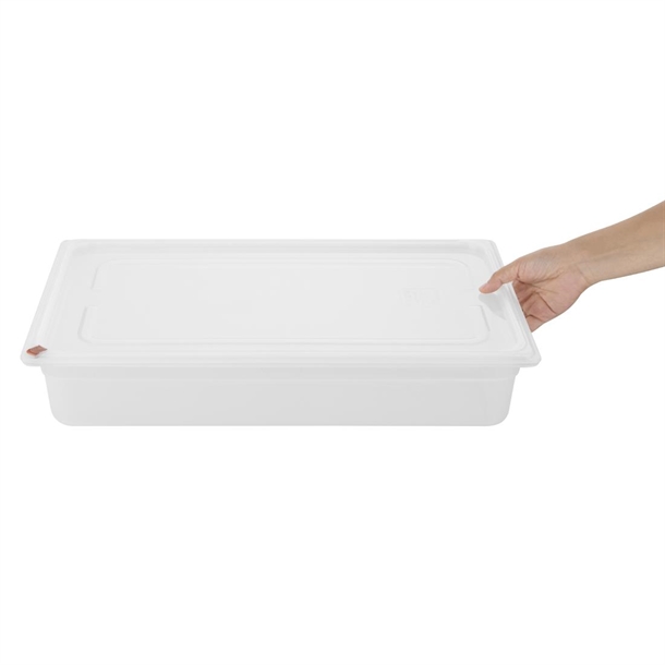 Hygiplas Click PP 1/1 GN Container with Lid & 7 Colour Clips 100mm 13Ltr (2 Pack)
