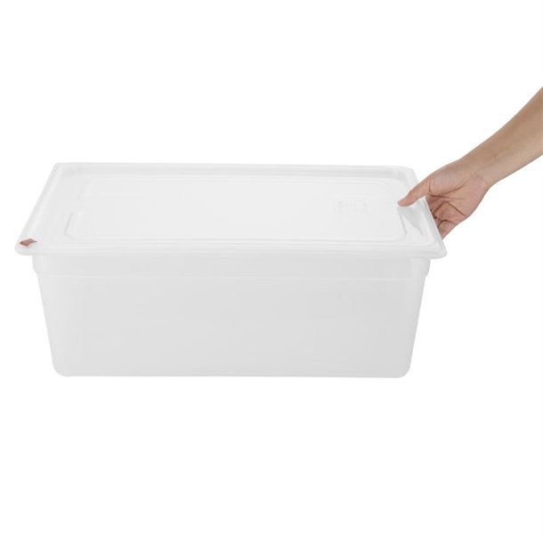 Hygiplas Click PP 1/1 GN Container with Lid & 7 Colour Clips 200mm 25.6Ltr (2 Pack) Hygiplas Click PP 1/1 GN Container with Lid & 7 Colour Clips 200mm 25.6Ltr (2 Pack)