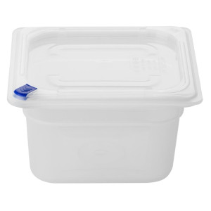 Hygiplas Click PP 1/6 GN Container with Lid & 7 Colour Clips 100mm 1.5Ltr (4 Pack)