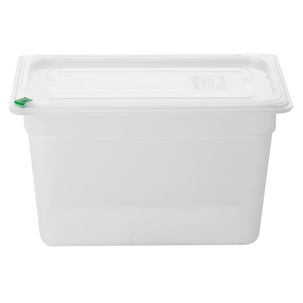 Hygiplas Click PP 1/3 GN Container with Lid & 7 Colour Clips 200mm 6.9Ltr (4 Pack)