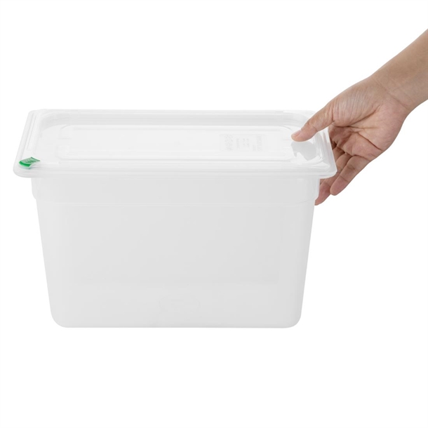 Hygiplas Click PP 1/3 GN Container with Lid & 7 Colour Clips 200mm 6.9Ltr (4 Pack)