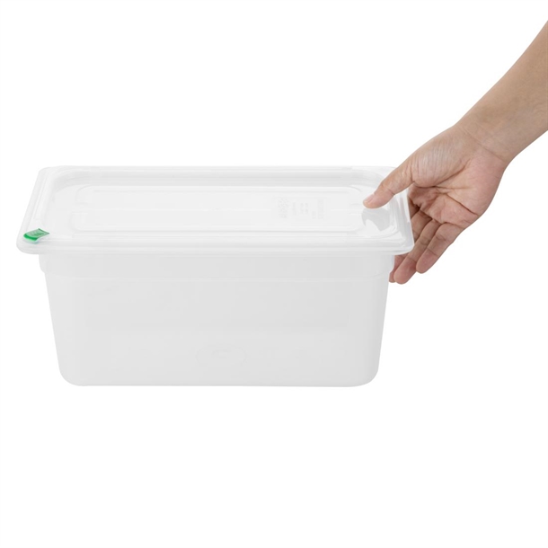 Hygiplas Click PP 1/3 GN Container with Lid & 7 Colour Clips 150mm 5.3Ltr (4 Pack) Hygiplas Click PP 1/3 GN Container with Lid & 7 Colour Clips 150mm 5.3Ltr (4 Pack)