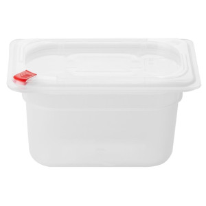 Hygiplas Click PP 1/9 GN Container with Lid & 7 Colour Clips 100mm 0.85Ltr (4 Pack)