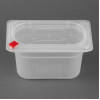 Hygiplas Click PP 1/9 GN Container with Lid & 7 Colour Clips 100mm 0.85Ltr (4 Pack)