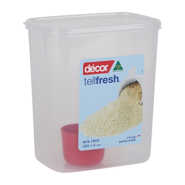 Décor Tellfresh Tall Oblong Storage Container 3Ltr Décor Tellfresh Tall Oblong Storage Container 3Ltr