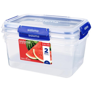 Sistema Klip It Plus Rectangle container - 3.35Ltr (2 Pack)